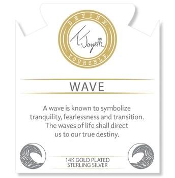 BRACELETS - Gold Collection - Peruvian Amazonite Stone Bracelet With Wave Gold Charm