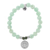 BRACELETS - Green Angelite Bracelet With Anchor Sterling Silver Charm