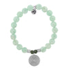 BRACELETS - Green Angelite Bracelet With Family Circle Sterling Silver Charm