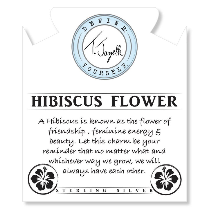 BRACELETS - Green Angelite Bracelet With Hibiscus Flower Sterling Silver Charm