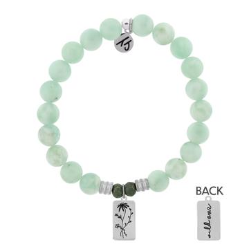 BRACELETS - Green Angelite Bracelet With Wild One Sterling Silver Charm