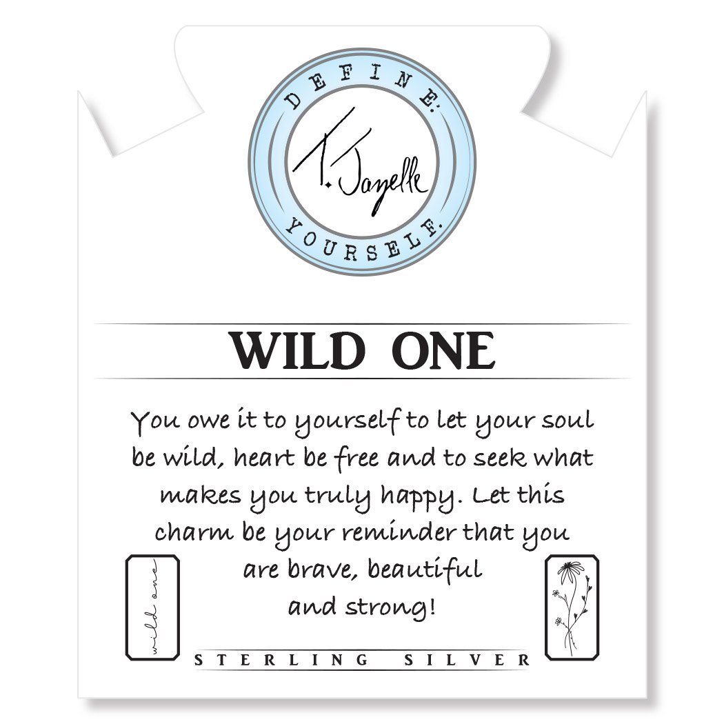 BRACELETS - Green Angelite Bracelet With Wild One Sterling Silver Charm