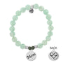 BRACELETS - Green Angelite Stone Bracelet With Mom Sterling Silver Charm