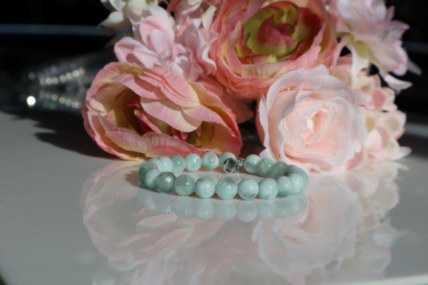 BRACELETS - Green Angelite Stone Divinity Signature Stacker Bracelet