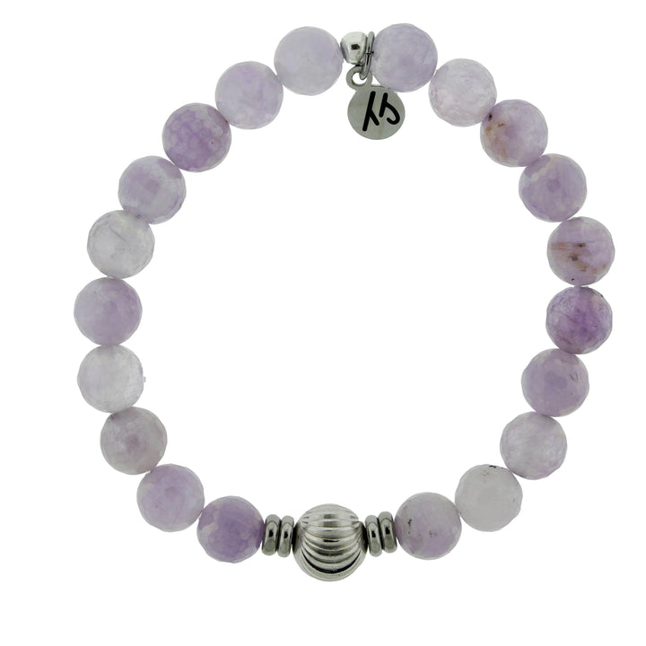 BRACELETS - Journey Wave Bracelet With Mauve Jade And Silver Wave Ball