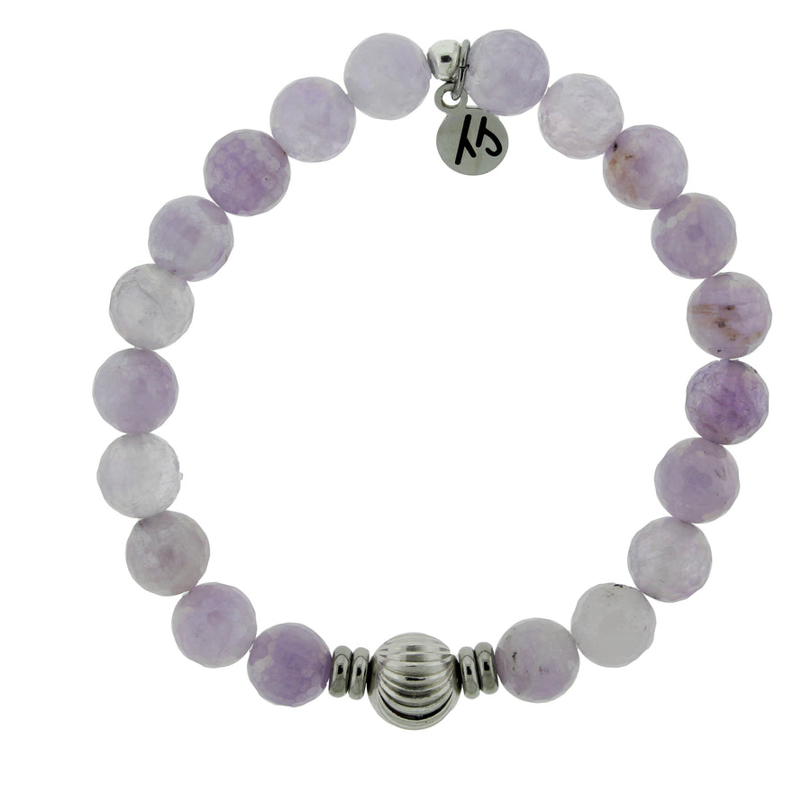 BRACELETS - Journey Wave Bracelet With Mauve Jade And Silver Wave Ball