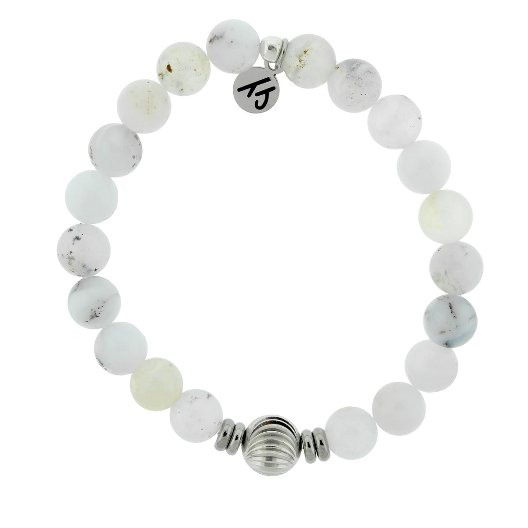 BRACELETS - Journey Wave Bracelet With White Chalcedony And Silver Wave Ball