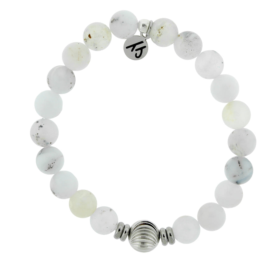 BRACELETS - Journey Wave Bracelet With White Chalcedony And Silver Wave Ball