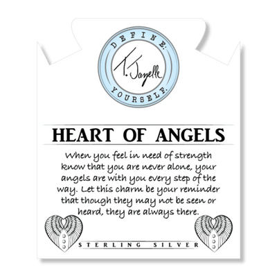 BRACELETS - Labradorite Stone Bracelet With Heart Of Angels Sterling Silver Charm