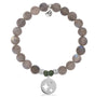BRACELETS - Labradorite Stone Bracelet With Mother Daughter Sterling Silver Charm