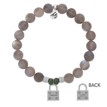 BRACELETS - Labradorite Stone Bracelet With Unbreakable Sterling Silver Charm