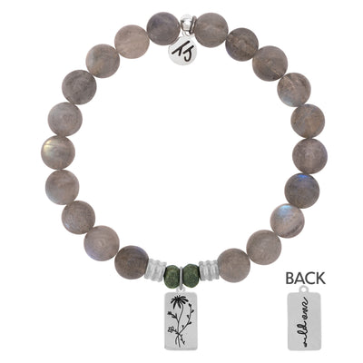 BRACELETS - Labradorite Stone Bracelet With Wild One Sterling Silver Charm