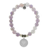 BRACELETS - Mauve Jade Stone Bracelet With Always In My Heart Sterling Silver Charm