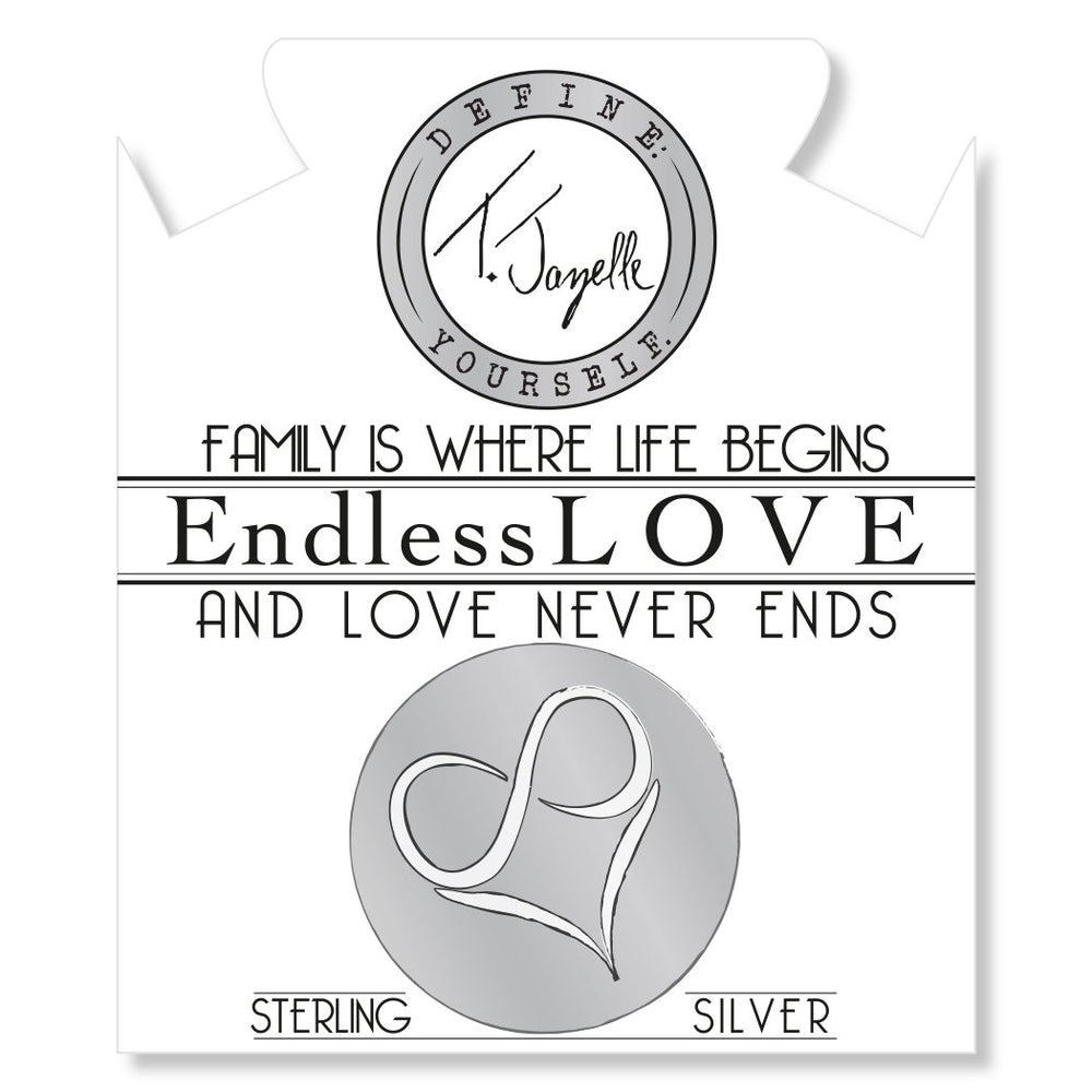 BRACELETS - Mauve Jade Stone Bracelet With Mom Endless Love Sterling Silver Charm