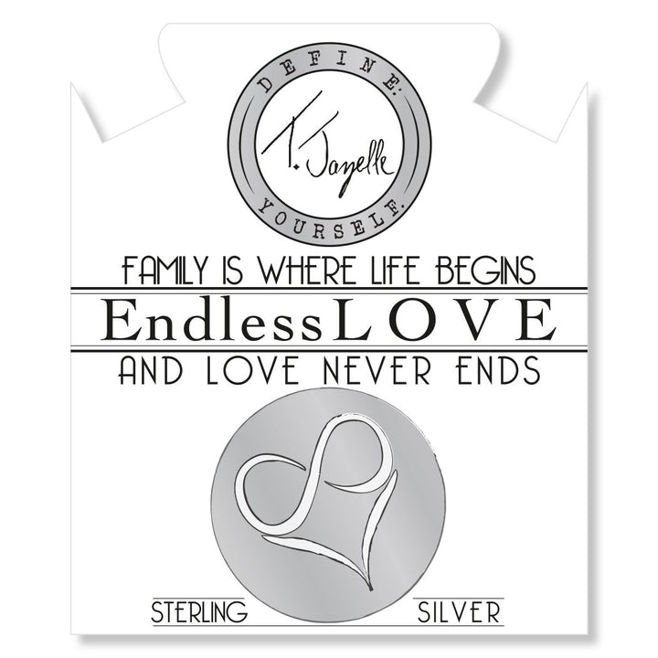 BRACELETS - Mauve Jade Stone Bracelet With Mom Endless Love Sterling Silver Charm