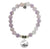 Mauve Jade Stone Bracelet with Mom... Sterling Silver Charm