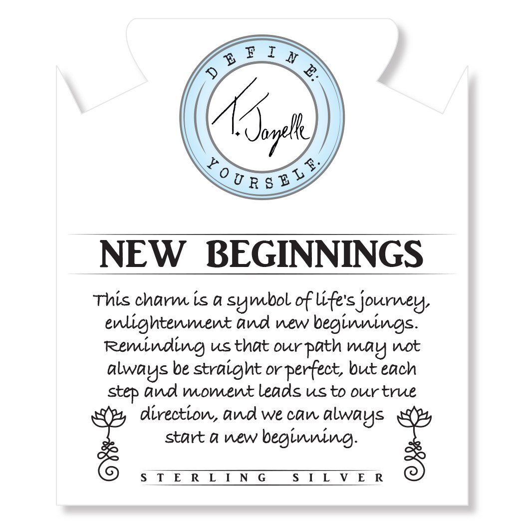 BRACELETS - Mauve Jade Stone Bracelet With New Beginnings Sterling Silver Charm