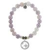 BRACELETS - Mauve Jade Stone Bracelet With What Is Meant To Be Sterling Silver Charm