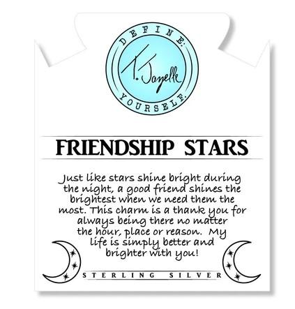 BRACELETS - Moonstone Bracelet With Friendship Stars Sterling Silver Charm