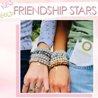 BRACELETS - Moonstone Bracelet With Friendship Stars Sterling Silver Charm
