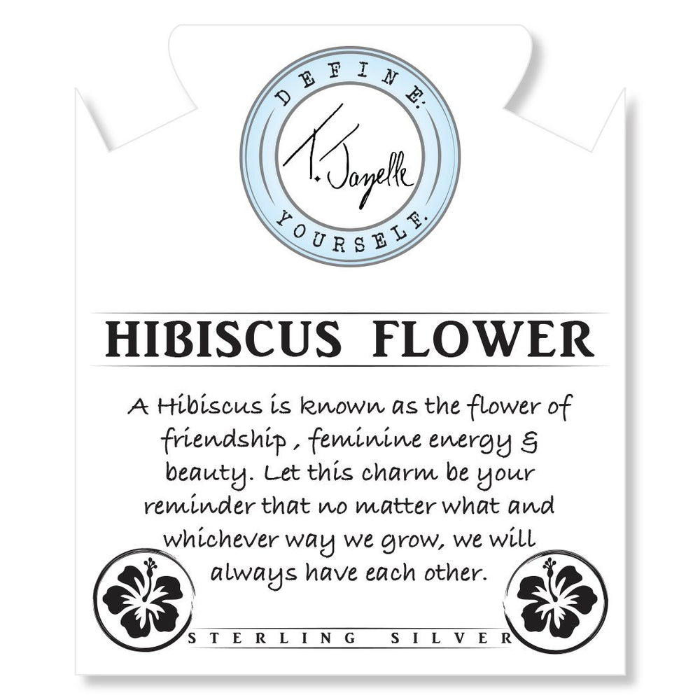 BRACELETS - Moonstone Bracelet With Hibiscus Flower Sterling Silver Charm