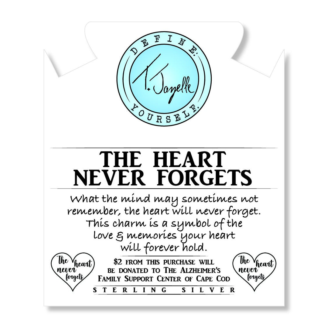 BRACELETS - Moonstone Bracelet With The Heart Never Forgets Sterling Silver Charm