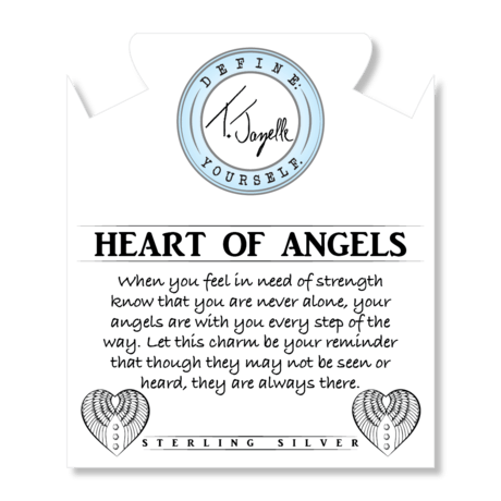 BRACELETS - Moonstone Stone Bracelet With Heart Of Angels Sterling Silver Charm