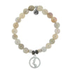 BRACELETS - Moonstone Stone Bracelet With One Step At A Time Sterling Silver Charm