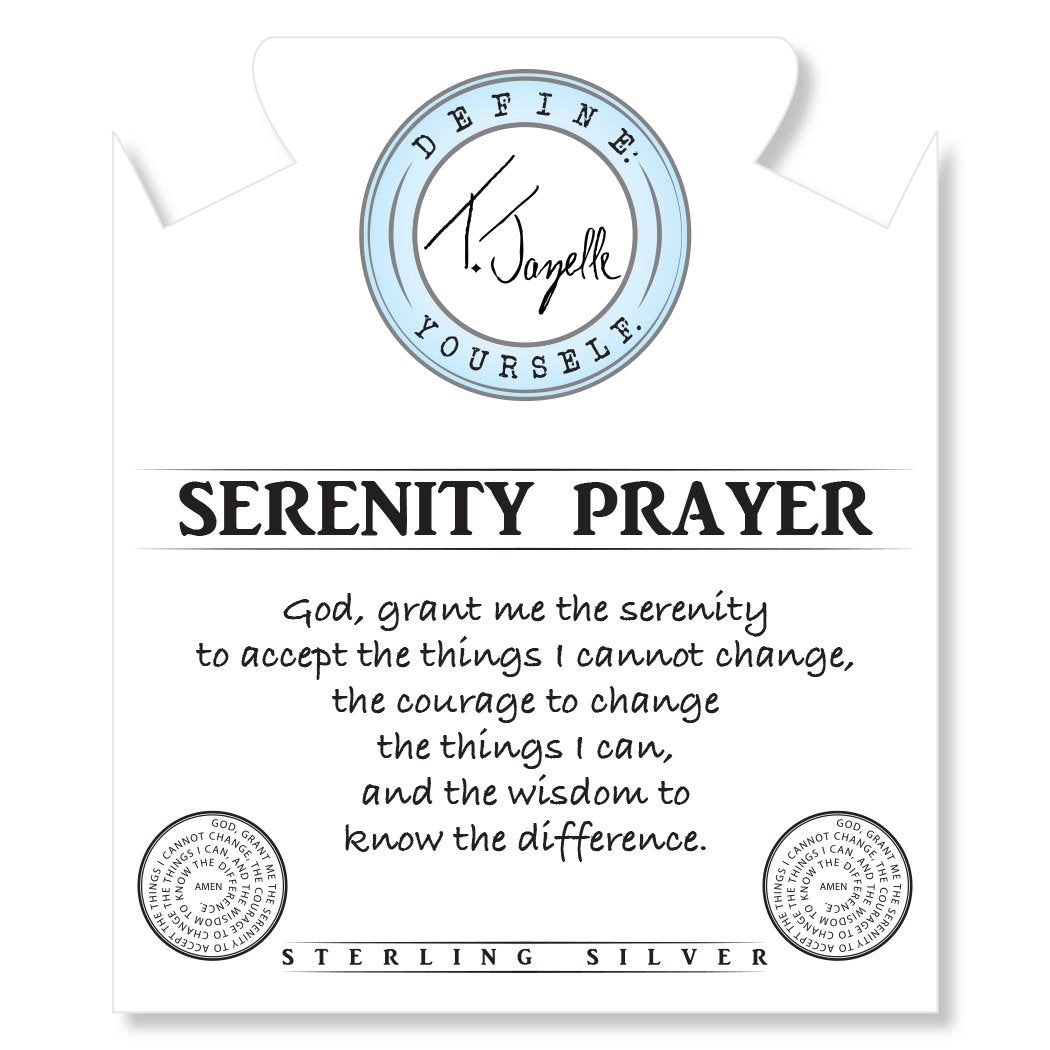 BRACELETS - Moonstone Stone Bracelet With Serenity Prayer Sterling Silver Charm