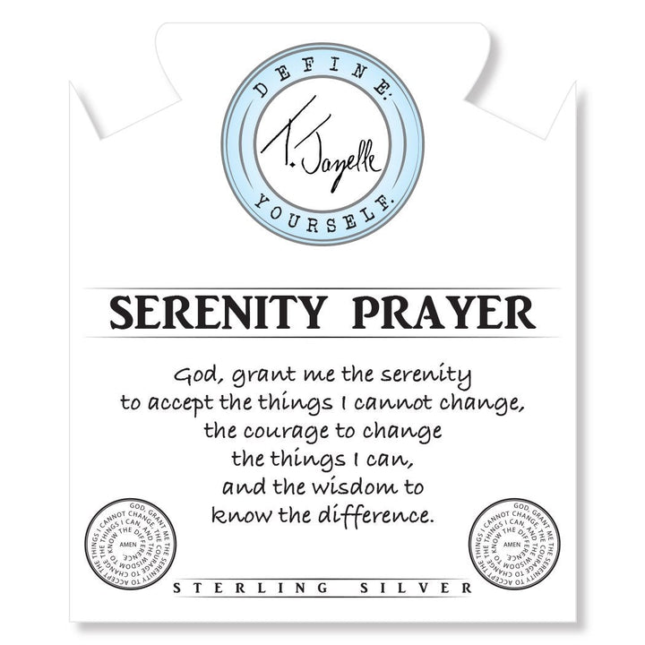 BRACELETS - Moonstone Stone Bracelet With Serenity Prayer Sterling Silver Charm