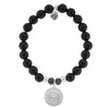 BRACELETS - Onyx Stone Bracelet With Guidance Sterling Silver Charm
