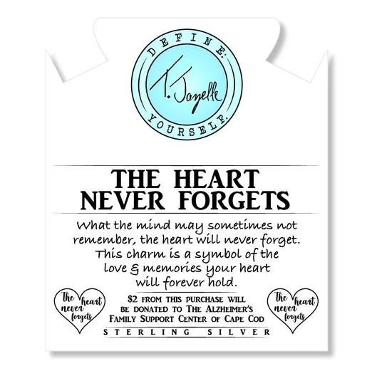 BRACELETS - Onyx Stone Bracelet With Heart Never Forgets Sterling Silver Charm