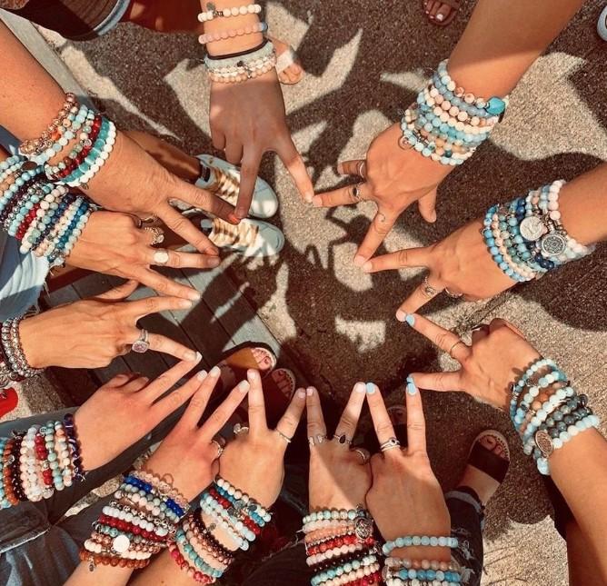 BRACELETS - Onyx Stone Bracelet With What Is Meant To Be Sterling Silver Charm