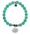 BRACELETS - Peruvian Amazonite Stone Bracelet With Seashell Sterling Silver Charm