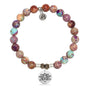 BRACELETS - Purple Jasper Stone Bracelet With Lotus Sterling Silver Charm