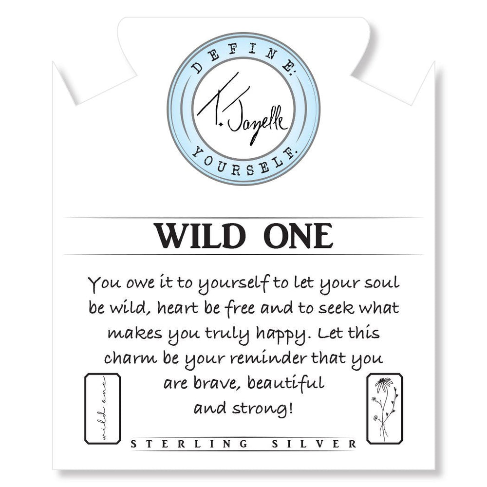 BRACELETS - Purple Jasper Stone Bracelet With Wild One Sterling Silver Charm