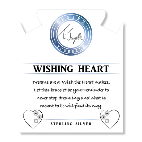 BRACELETS - Purple Jasper Stone Bracelet With Wishing Heart Sterling Silver Charm