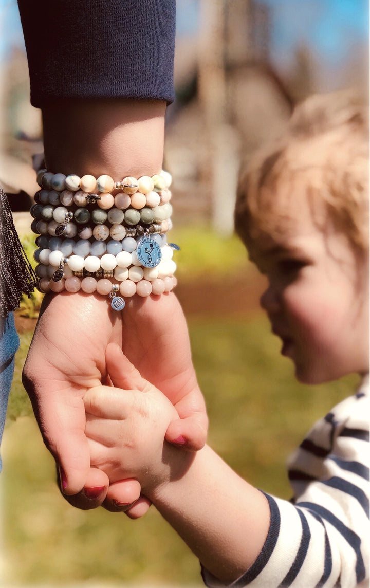 Rose Quartz Stone Bracelet with Pink Pearl Limited Edition Stacker