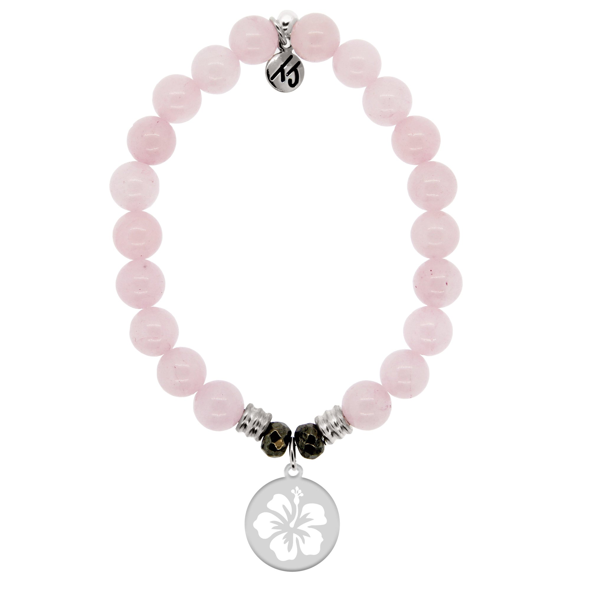 Pink Mother of Pearl & Sterling Silver Hibiscus Bracelet with Freshwat
