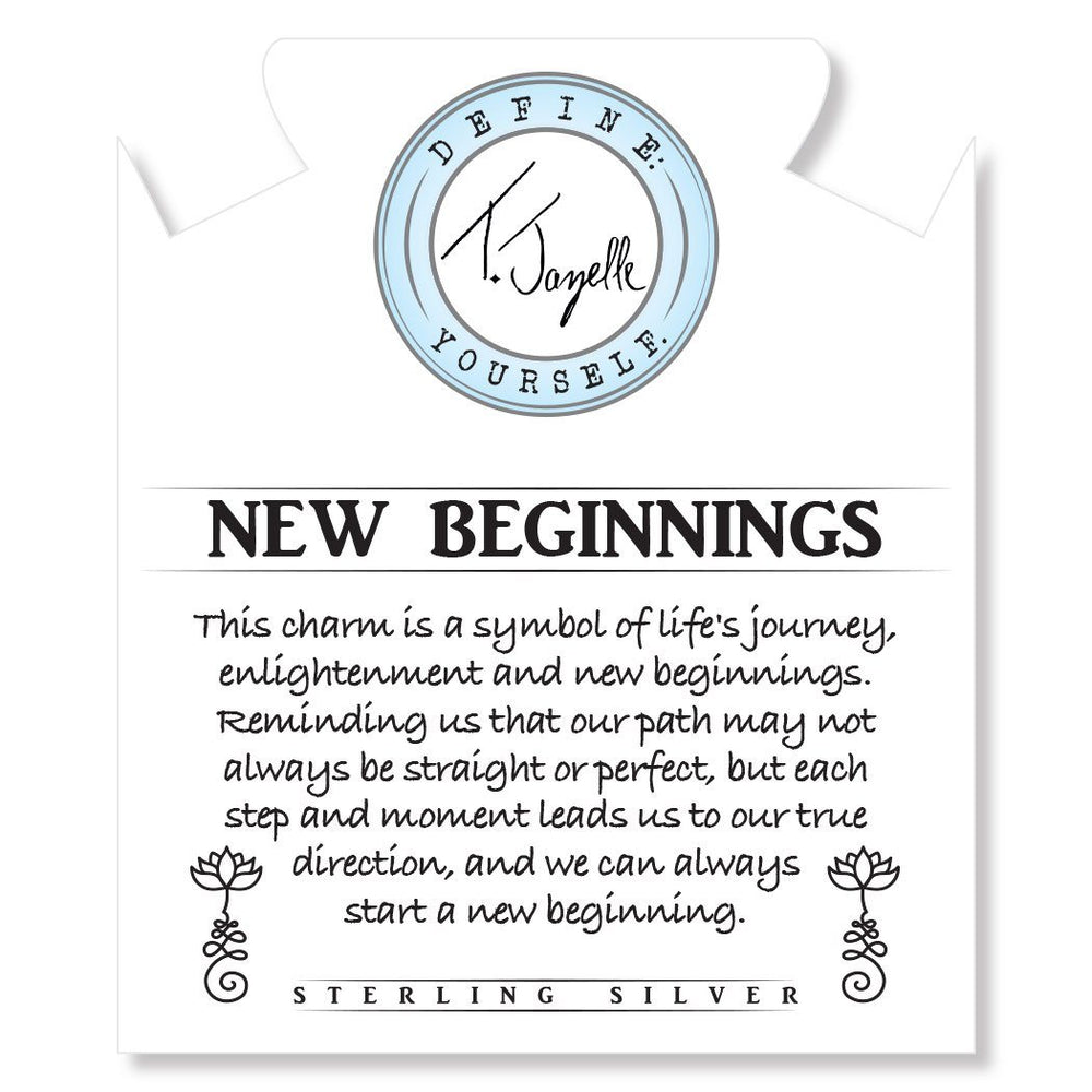 BRACELETS - Rose Quartz Stone Bracelet With New Beginnings Sterling Silver Charm