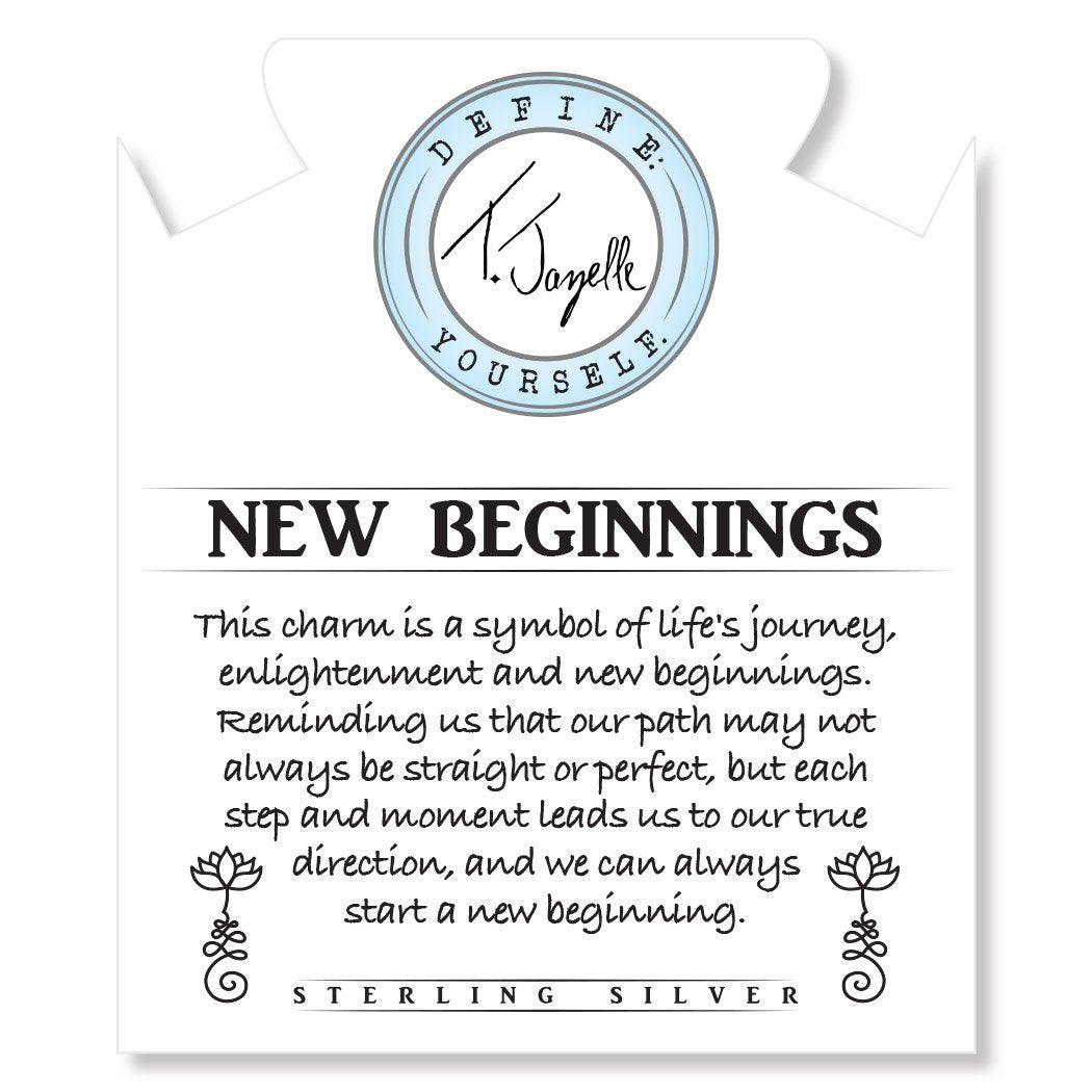 BRACELETS - Rose Quartz Stone Bracelet With New Beginnings Sterling Silver Charm