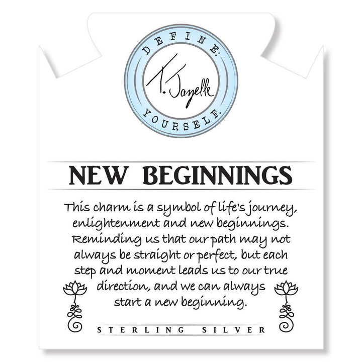 BRACELETS - Rose Quartz Stone Bracelet With New Beginnings Sterling Silver Charm