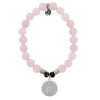 BRACELETS - Rose Quartz Stone Bracelet With Serenity Prayer Sterling Silver Charm