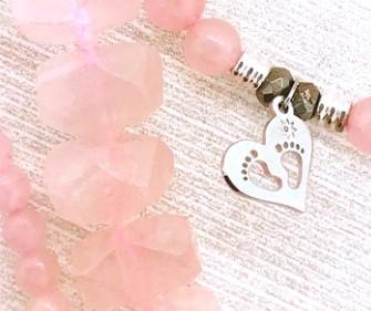 BRACELETS - Rose Quartz Stone Bracelet With What Is Meant To Be Sterling Silver Charm