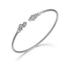 BRACELETS - Sterling Silver 2mm Mesh 6.75" Cuff With CZ