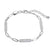 Paperclip Chain Bracelet With 3 CZ Bar Stations 6.75"
