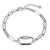 Paperclip Chain Sterling Silver Bracelet With CZ Motif 6.75"