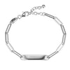 BRACELETS - Sterling Silver 6.75" Bracelet Made With Paperclip Chain & ID Bar