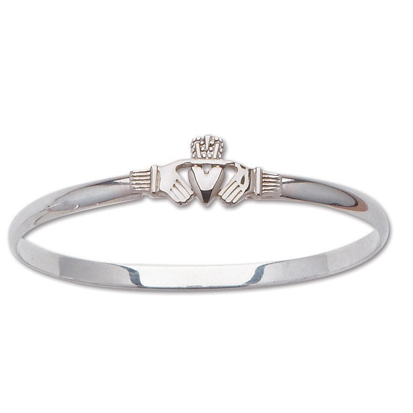 BRACELETS - Sterling Silver Claddaugh Bangle Bracelet