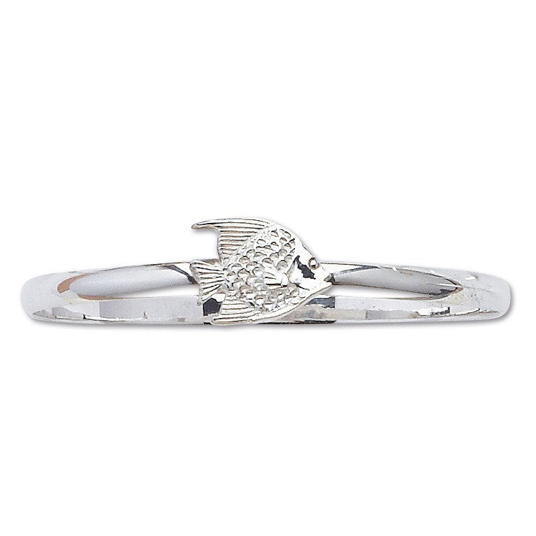 BRACELETS - Sterling Silver Fish Bangle Bracelet